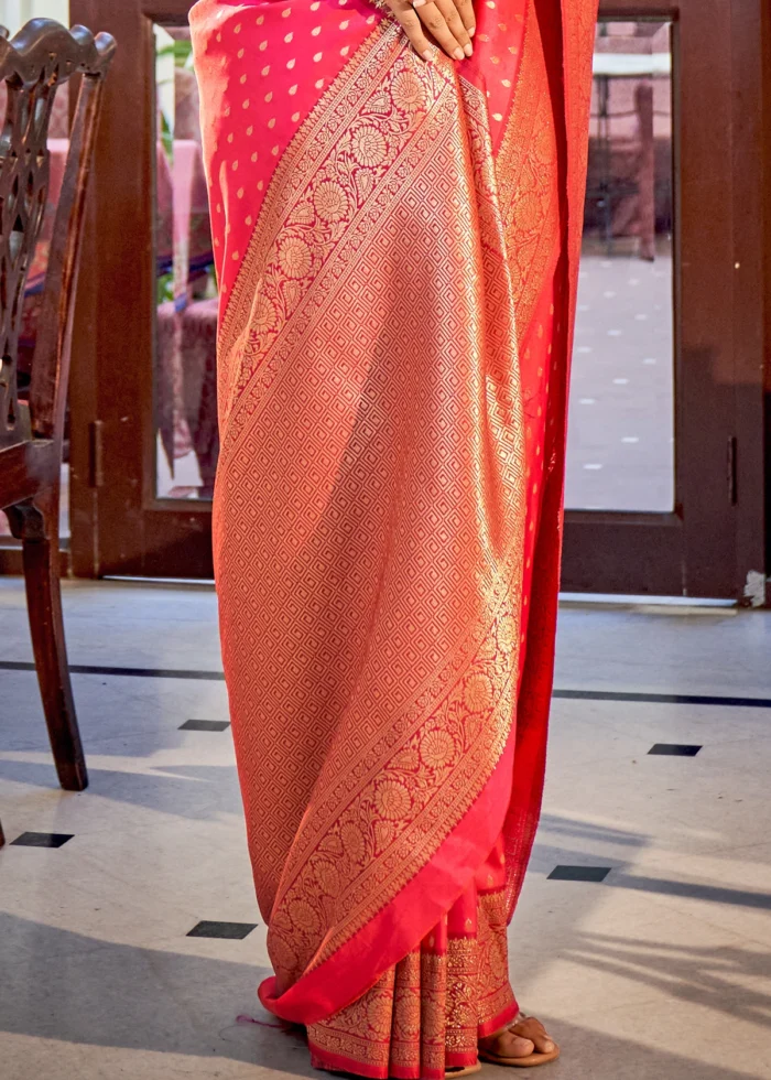 Fuchsia Pink Banarasi Saree