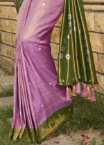 Lavender Purple & Green Kanjivaram Saree