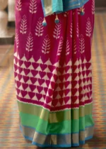 Magenta & Blue Patola Silk Saree