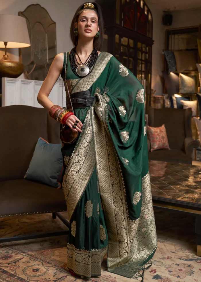 Mineral Green Banarasi Saree