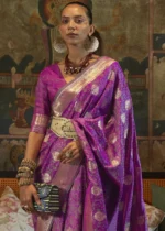 Orchid Purple Banarasi Saree