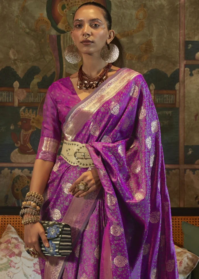 Orchid Purple Banarasi Saree