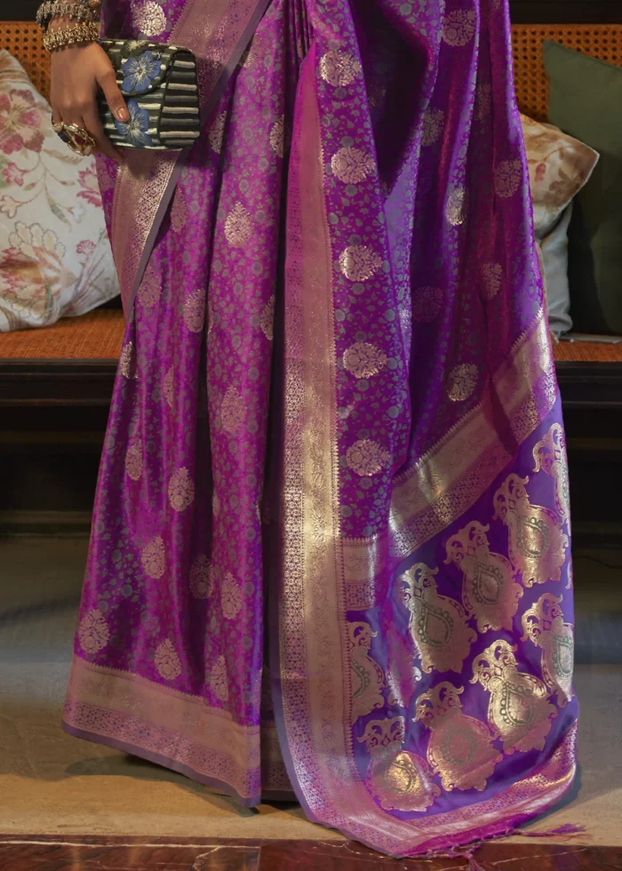 Orchid Purple Banarasi Saree