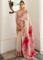 Pastel Pink Paithani Silk Saree