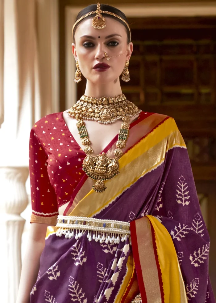 Purple Patola Silk Saree