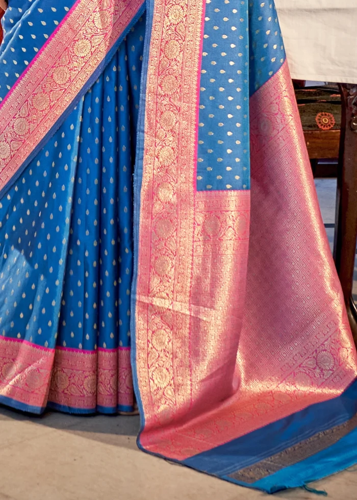 Sapphire Blue Banarasi Saree