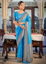 Sky Blue Banarasi Silk Saree