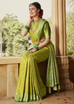 Slime Green Kanjivaram Saree