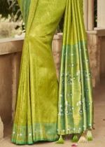 Slime Green Kanjivaram Saree