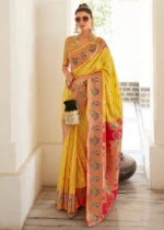 Yellow Paithani Silk Saree