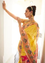 Yellow Paithani Silk Saree