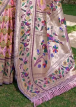 Baby Pink Paithani Silk Saree