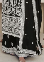 Black Palazzo Suit with Embroidery