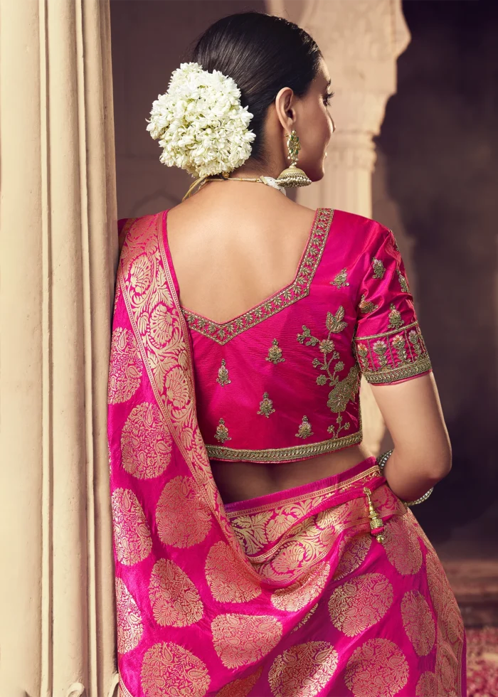 Blossom Pink Banarasi Saree