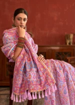 Blossom Pink Kashmiri Jamawar Saree