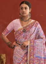 Blossom Pink Kashmiri Jamawar Saree