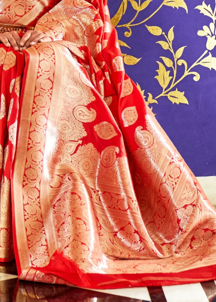 Bridal Red Banarasi Saree