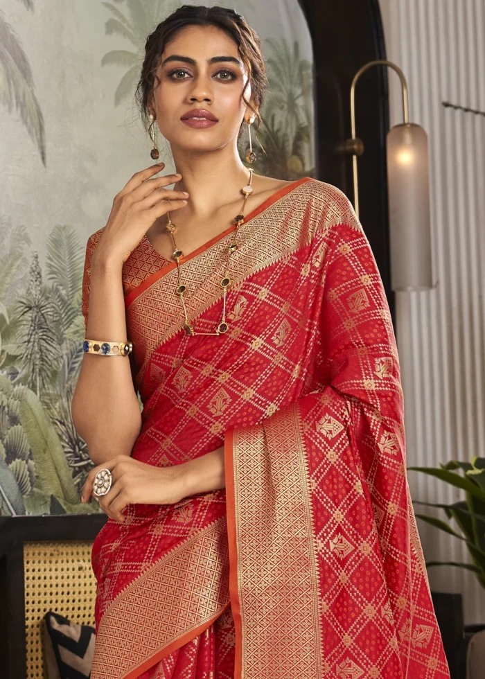 Bridal Red Patola Silk Saree