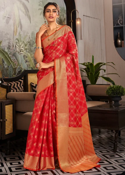 Bridal Red Patola Silk Saree