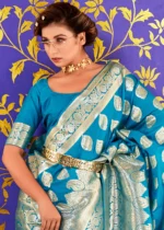 Horizon Blue Banarasi Saree