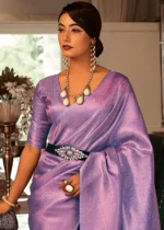 Lavender Kanjivaram Silk Saree