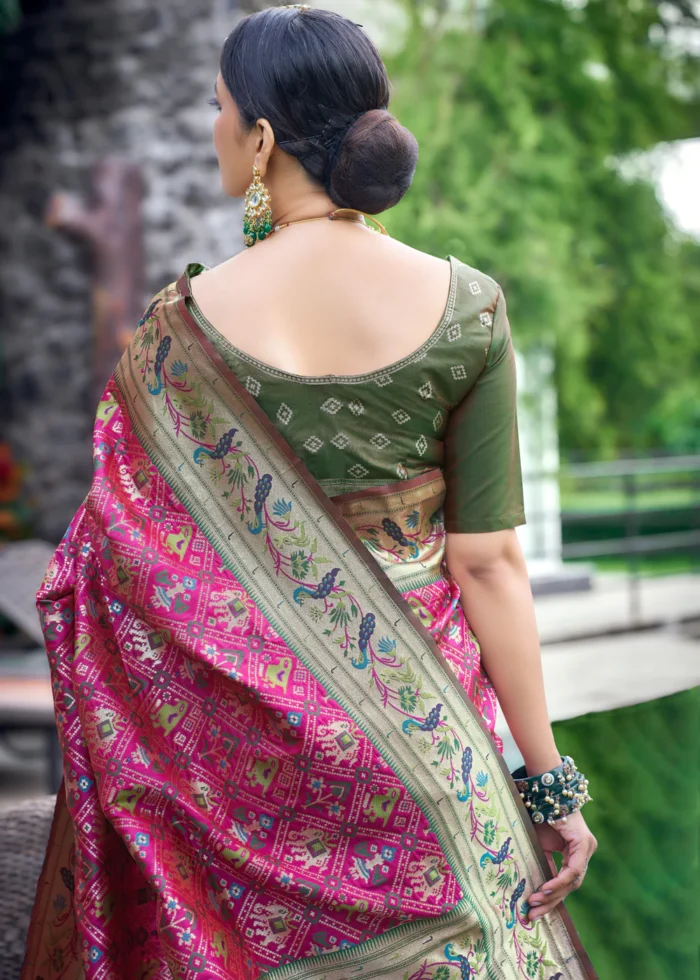 Magenta Pink Paithani Silk Saree