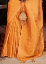 Marigold Yellow Kanjivaram Silk Saree