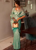 Mint Green Kanjivaram Silk Saree