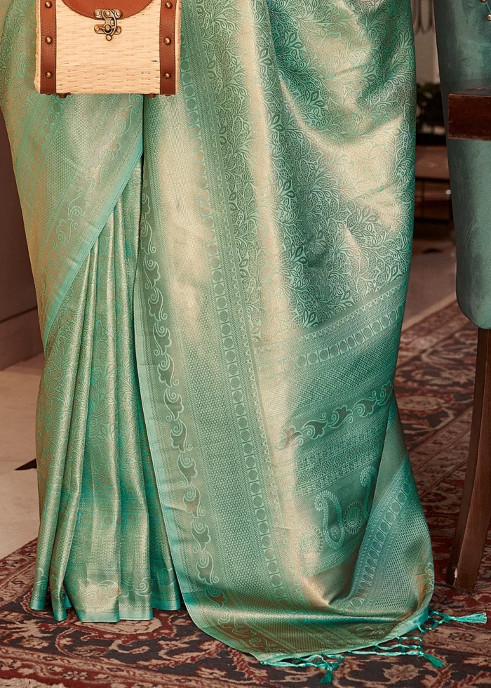 Mint Green Kanjivaram Silk Saree