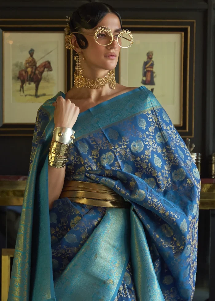 Navy Blue Kanjivaram Saree