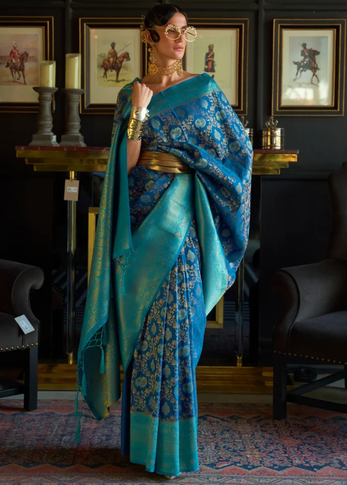 Navy Blue Kanjivaram Saree