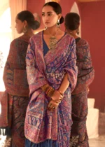 Navy Blue Kashmiri Jamawar Saree