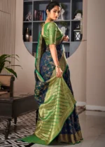 Navy Blue Patola Silk Saree