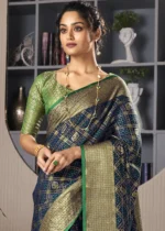 Navy Blue Patola Silk Saree