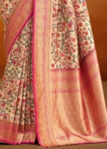 Peach Banarasi Saree