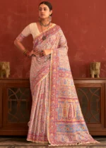 Peach Kashmiri Jamawar Saree