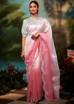 Pink Organza Silk Saree