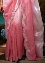 Pink Organza Silk Saree