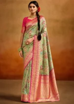 Pista Green Banarasi Saree