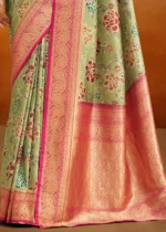 Pista Green Banarasi Saree