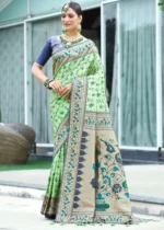 Pista Green Paithani Silk Saree