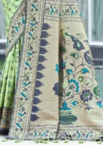 Pista Green Paithani Silk Saree