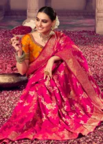 Rani Pink Banarasi Saree