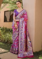 Rani Pink Paithani Silk Saree