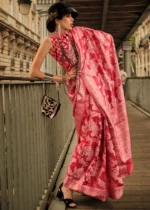 Red Lucknowi Chikankari Saree