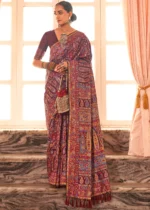 Royal Maroon Kashmiri Jamawar Saree