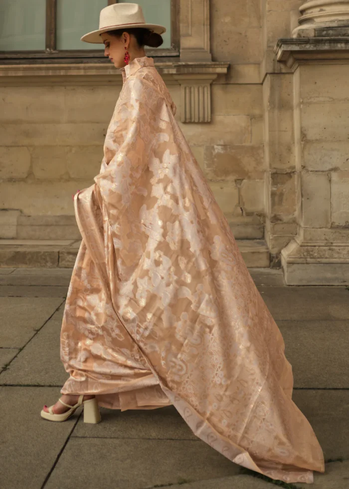 Safari Beige Lucknowi Chikankari Saree