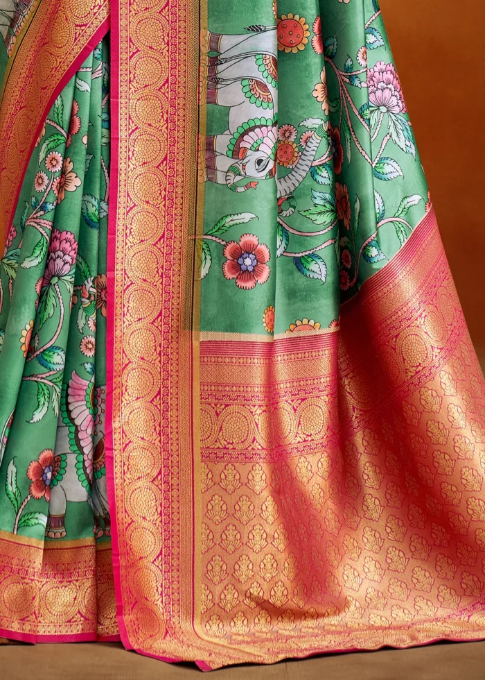 Sea Green Banarasi Saree