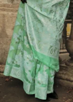 Sea Green Lucknowi Chikankari Saree