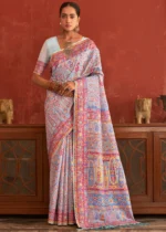 Sky Blue Kashmiri Jamawar Saree